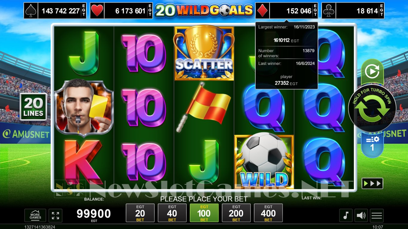 20 Wild Goals Slot Demo Image