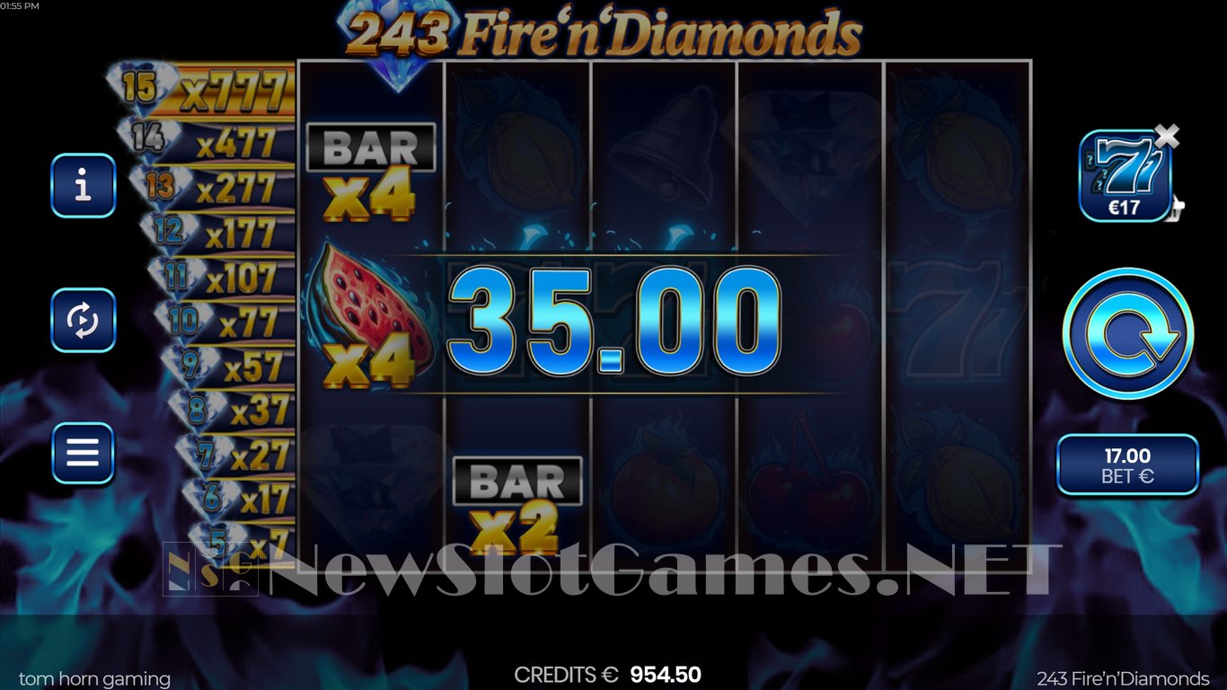 243 Fire n Diamonds Slot Slot Image in Demo - pic. 6