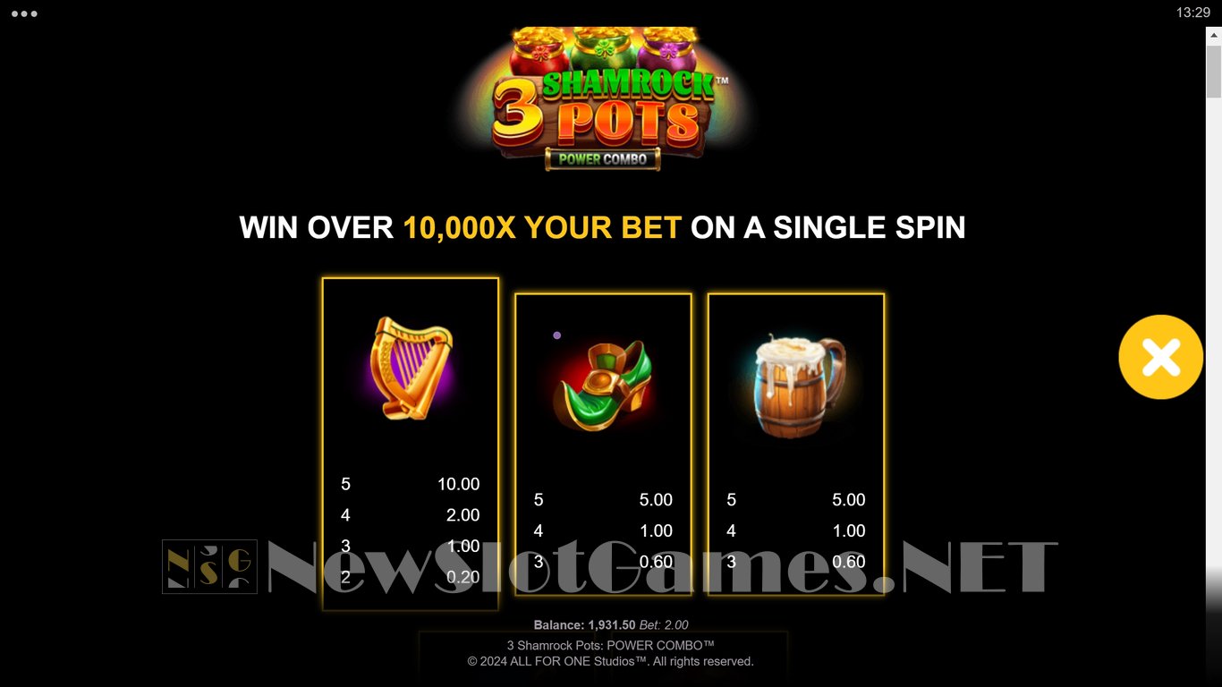 3 Shamrock Pots Power Combo Slot Slot Image in Demo - pic. 14
