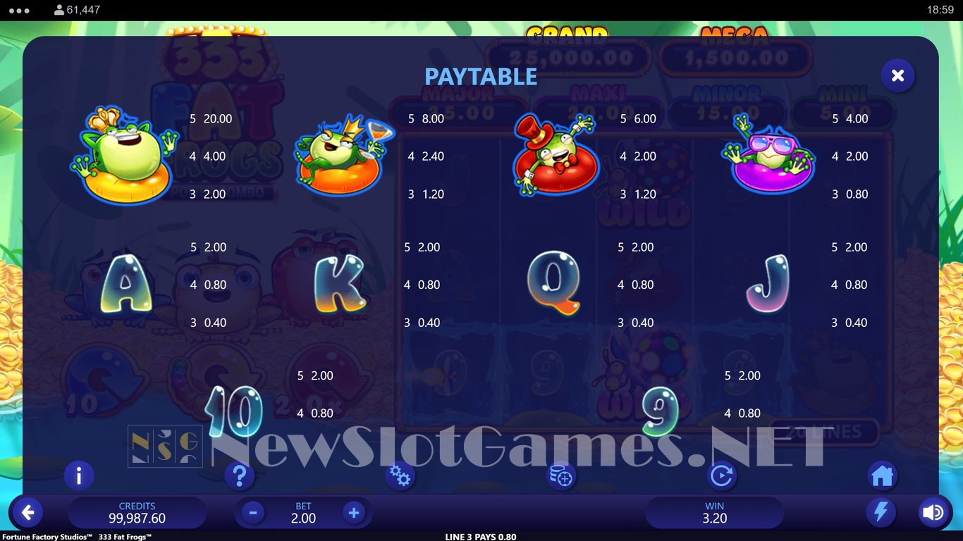 333 Fat Frogs Power Combo Slot Slot Image in Demo - pic. 7