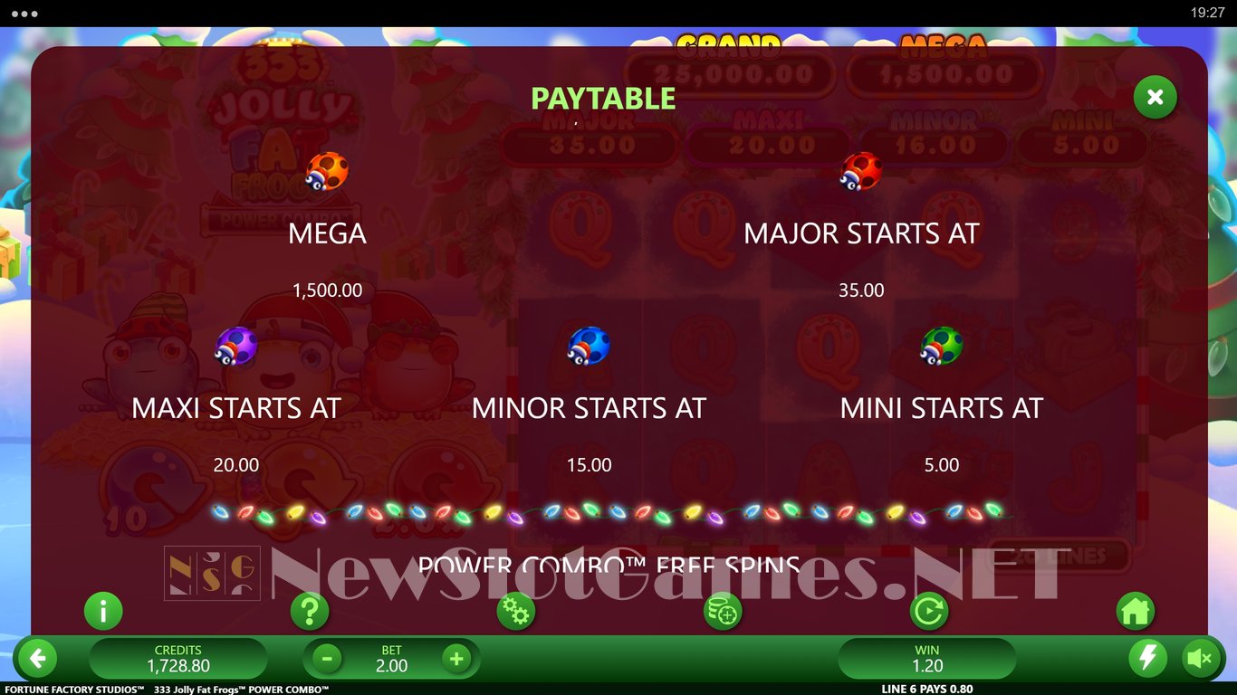 333 Jolly Fat Frogs Power Combo Slot Slot Image in Demo - pic. 10