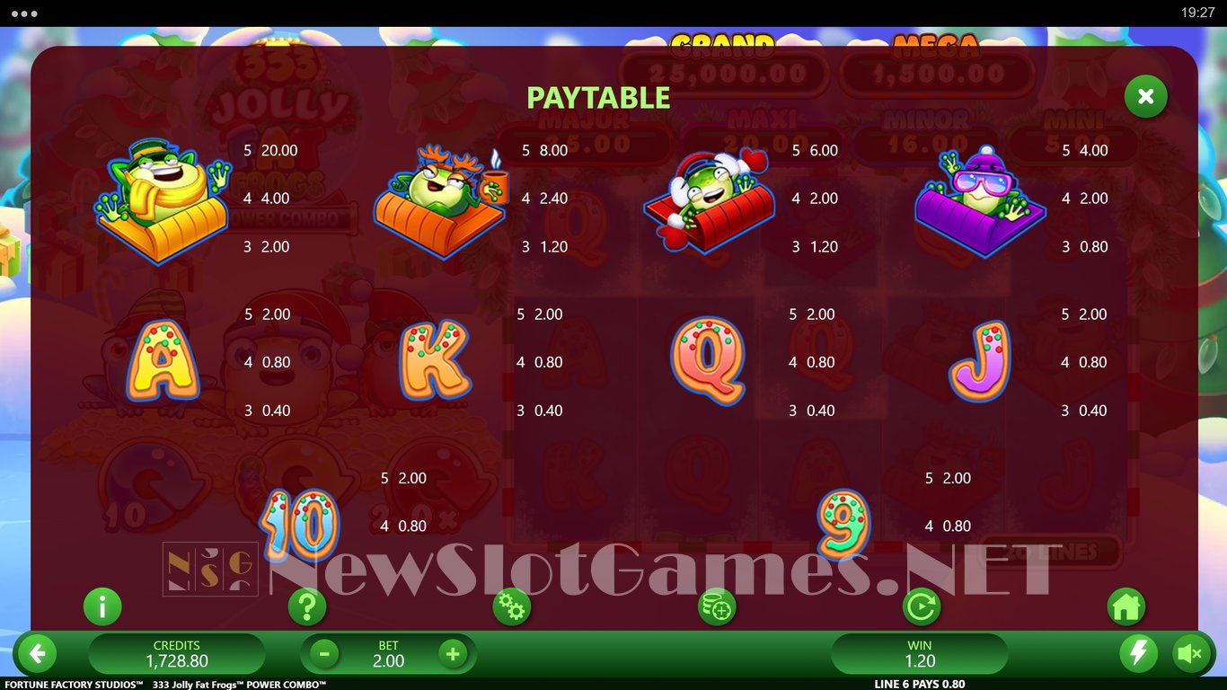 333 Jolly Fat Frogs Power Combo Slot Slot Image in Demo - pic. 11