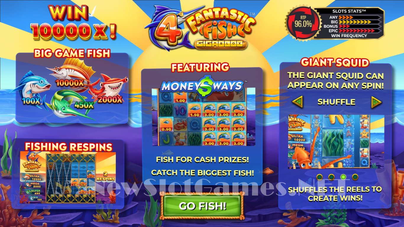 4 Fantastic Fish Gigablox Slot Demo Image