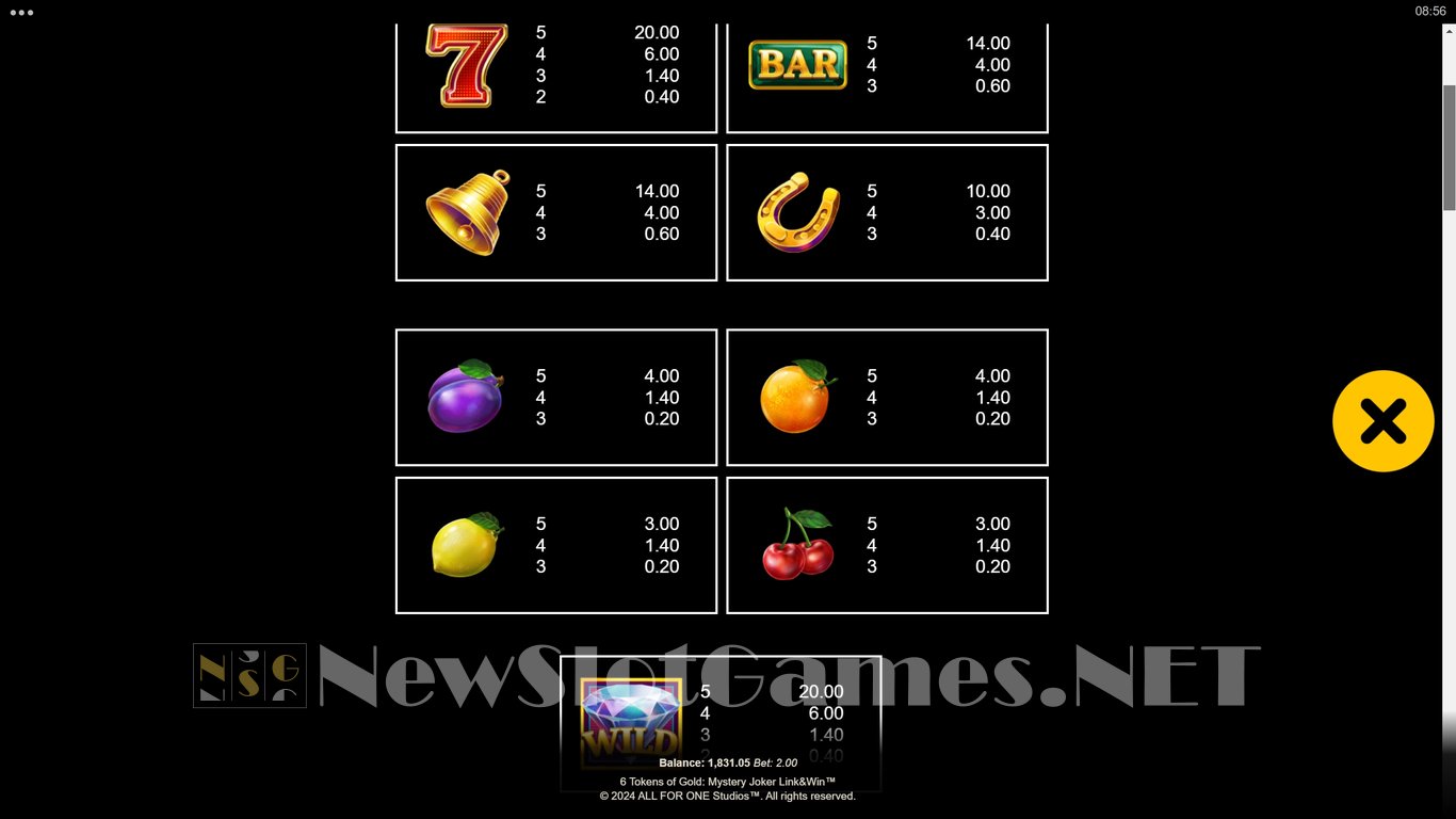 6 Tokens of Gold Mystery Joker Slot Slot Image in Demo - pic. 11