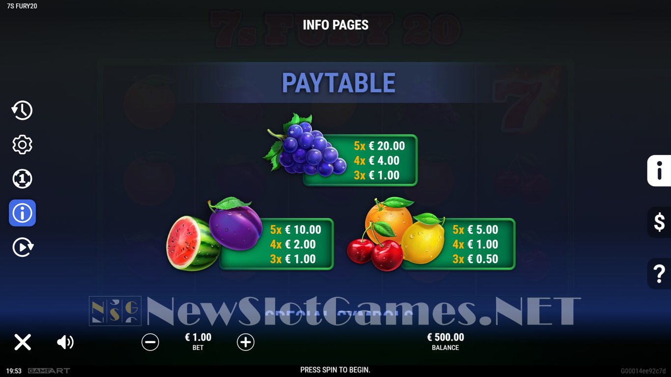 7s Fury 20 Slot Slot Image in Demo - pic. 5