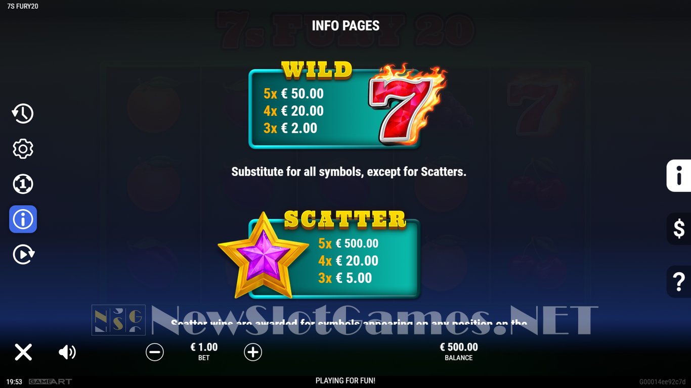 7s Fury 20 Slot Slot Image in Demo - pic. 6