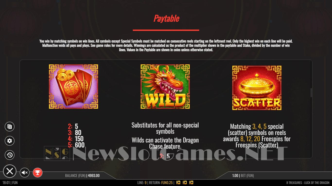 8 Treasures Luck of the Dragon Slot Slot Image in Demo - pic. 9