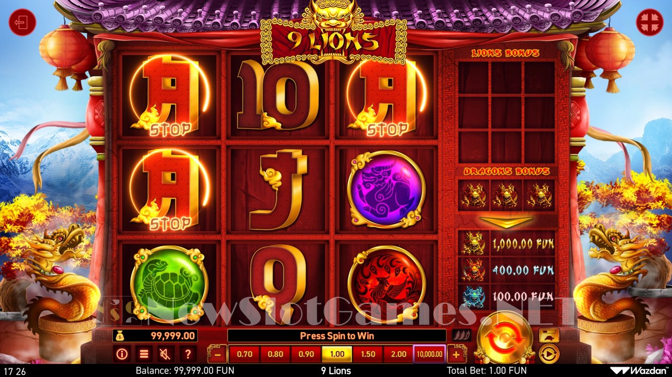 9 Lions Hold The Jackpot Slot Slot Image in Demo - pic. 2