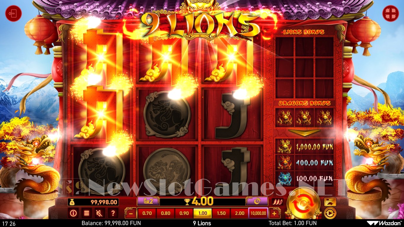 9 Lions Hold The Jackpot Slot Slot Image in Demo - pic. 3