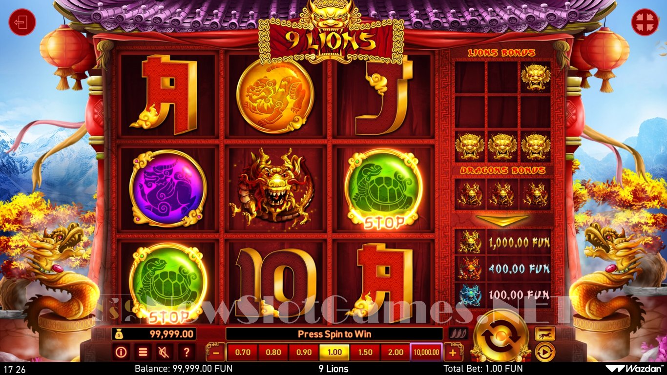 9 Lions Hold The Jackpot Slot Slot Image in Demo - pic. 6