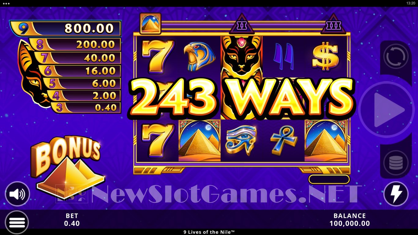 9 Lives of the Nile Slot Demo Image