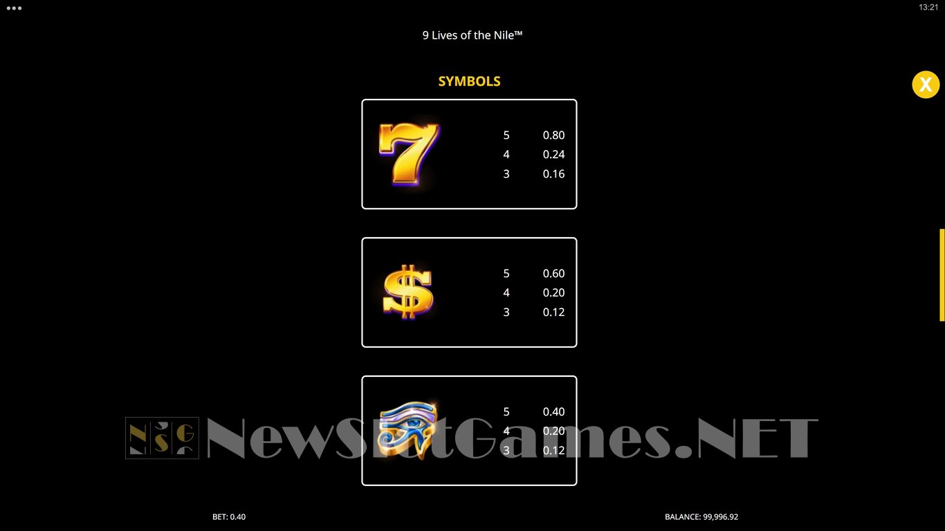 9 Lives of the Nile Slot Slot Image in Demo - pic. 12