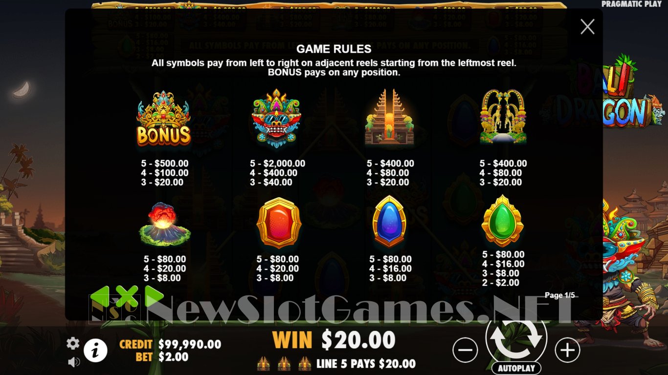Bali Dragon Slot Slot Image in Demo - pic. 8