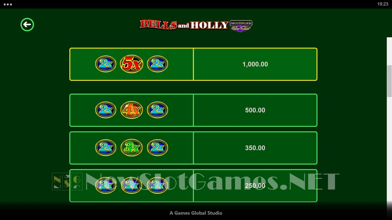 Bells and Holly Multiplier Retro Roller Slot Slot Image in Demo - pic. 10