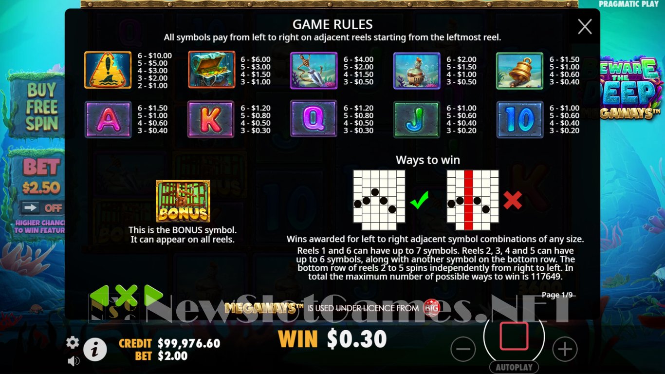 Beware The Deep Megaways Slot Slot Image in Demo - pic. 5