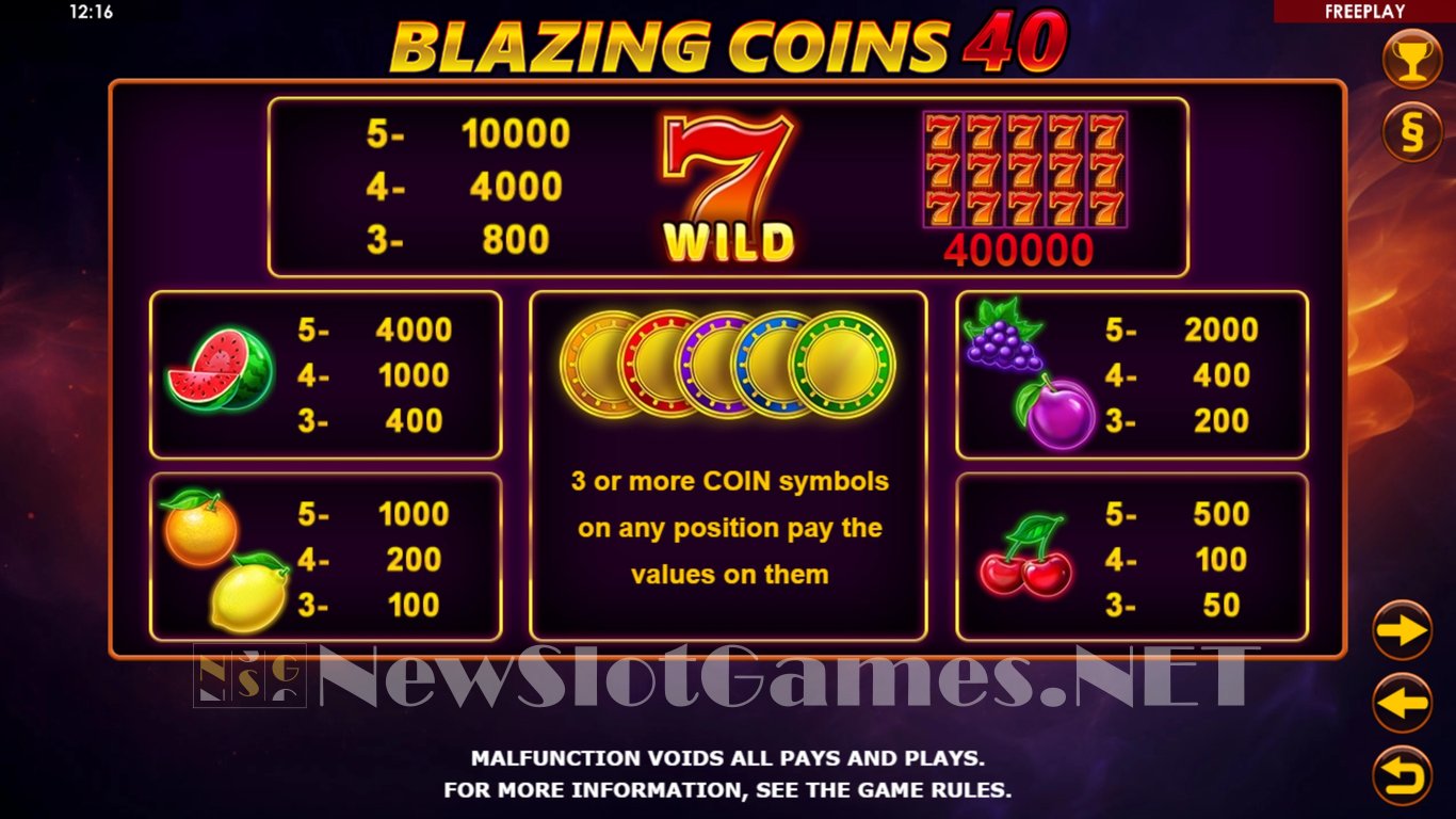 Blazing Coins 40 Slot Slot Image in Demo - pic. 6
