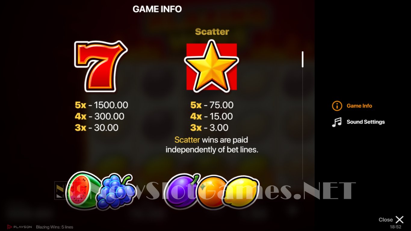 Blazing Wins Slot Slot Image in Demo - pic. 5
