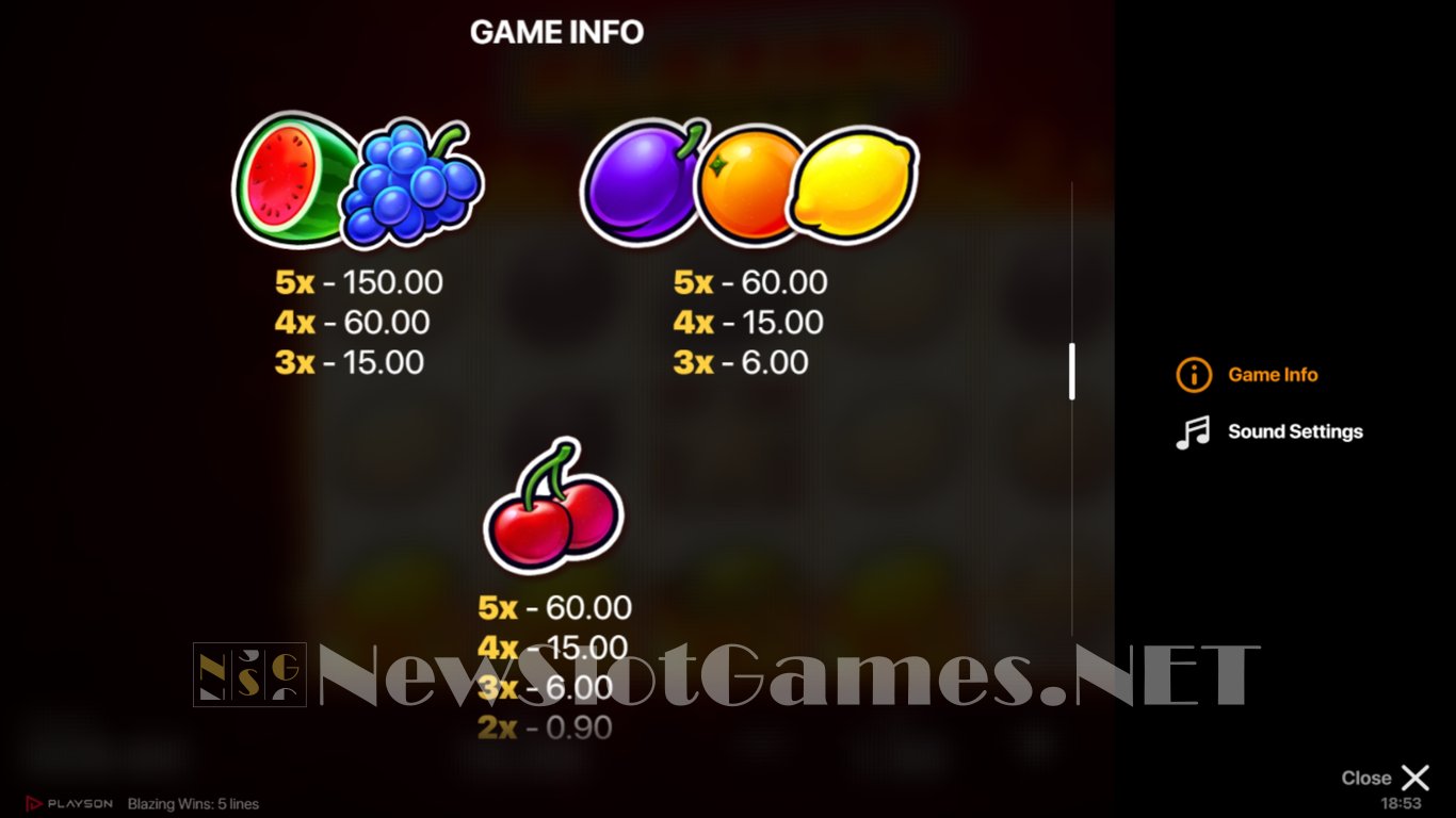 Blazing Wins Slot Slot Image in Demo - pic. 6