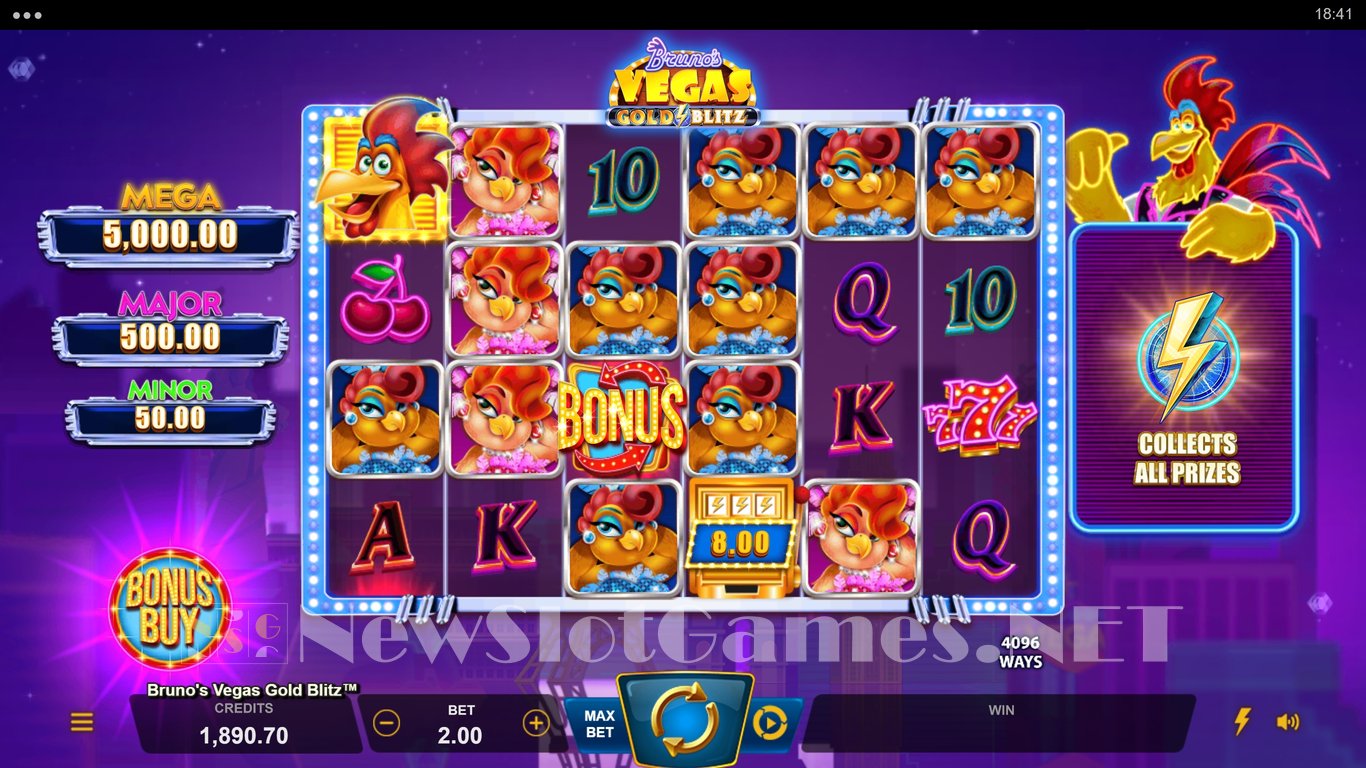 Brunos Vegas Gold Blitz Slot Demo Image
