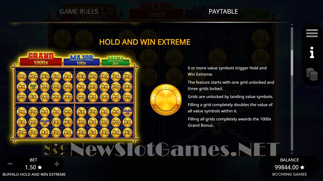 Buffalo Hold and Win Extreme Slot Slot Image in Demo - pic. 10
