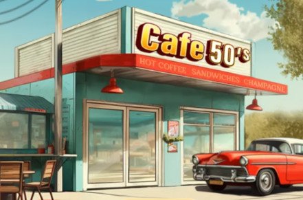Cafe 50s Slot Logo