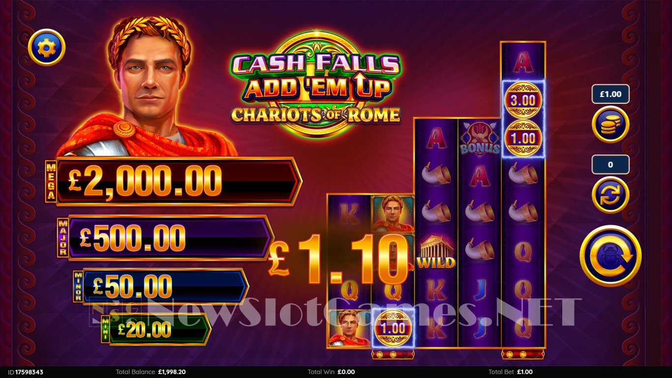 Cash Falls Add Em Up Chariots of Rome Slot Slot Image in Demo - pic. 3