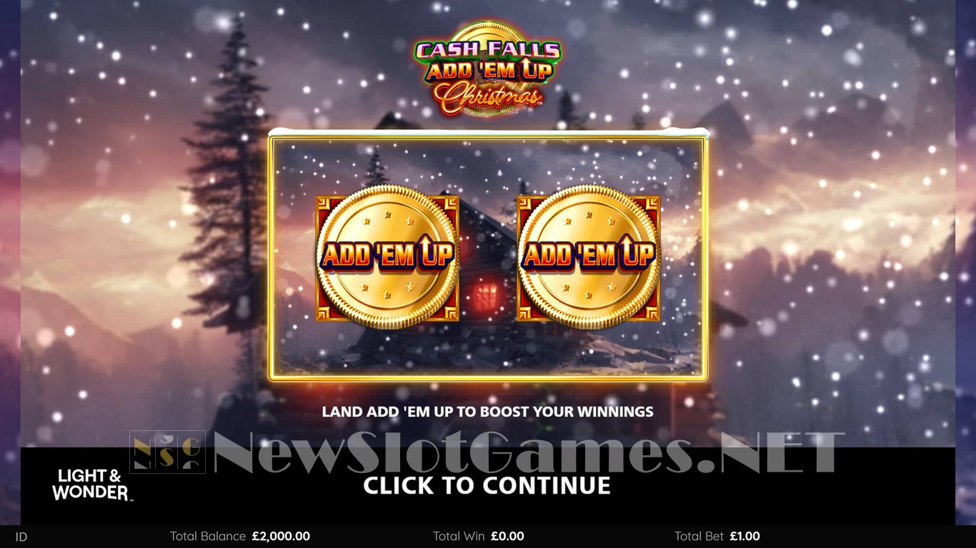 Cash Falls Add ‘Em Up Christmas Slot Demo Image