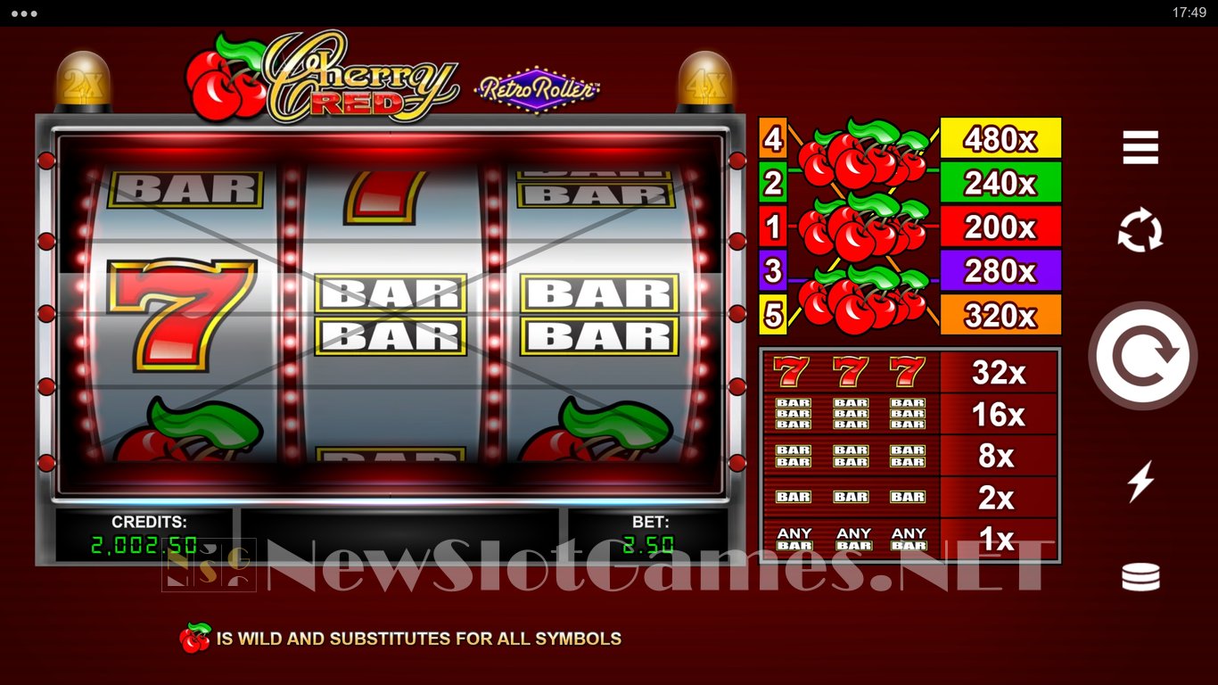 Cherry Red Retro Roller Slot Demo Image
