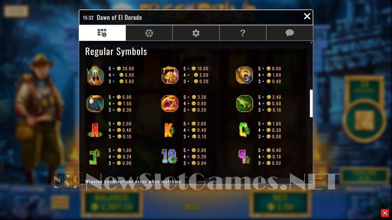 Dawn of El Dorado Slot Slot Image in Demo - pic. 11