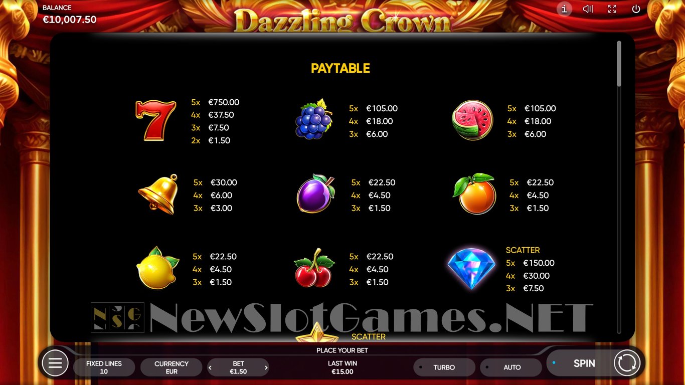 Dazzling Crown Slot Slot Image in Demo - pic. 6