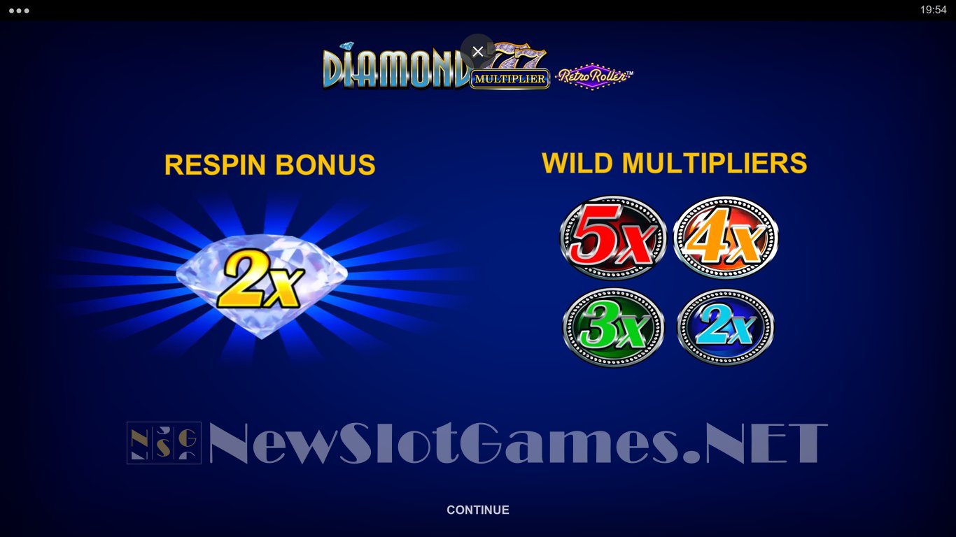 Diamond 777 Multiplier Retro Roller Slot Demo Image