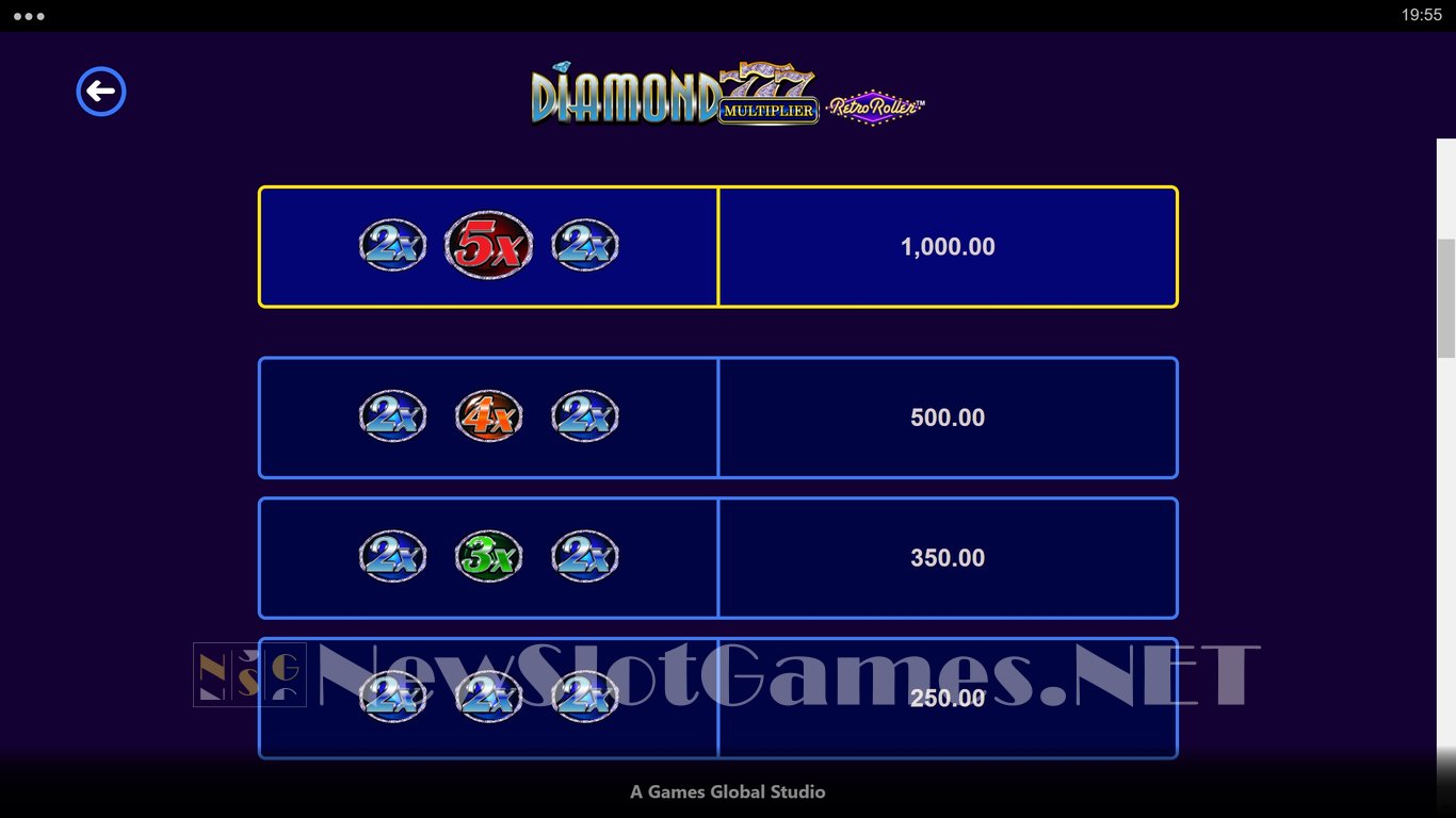 Diamond 777 Multiplier Retro Roller Slot Slot Image in Demo - pic. 9