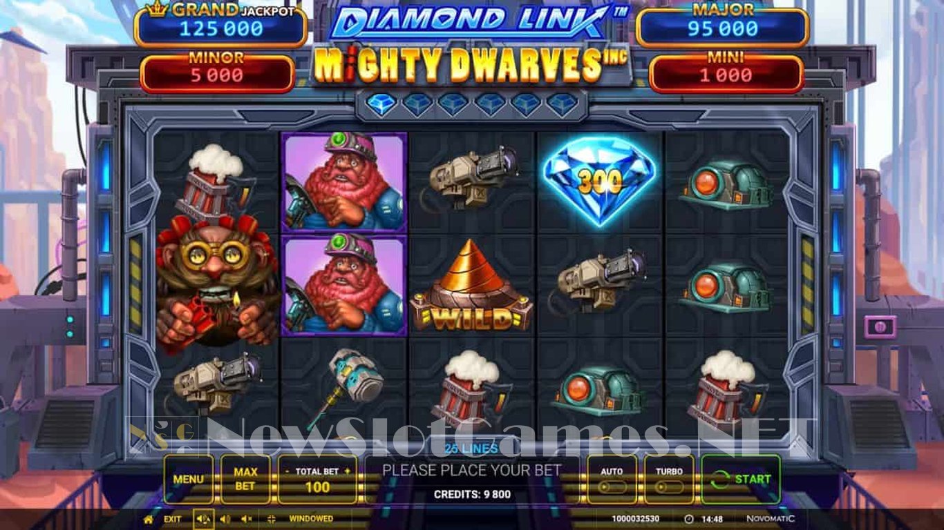 Diamond Link Mighty Dwarves Inc Slot Demo Image