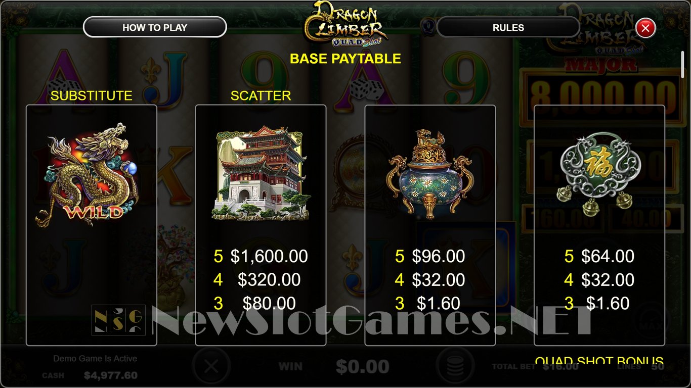 Dragon Climber Quad Shot Slot Slot Image in Demo - pic. 5