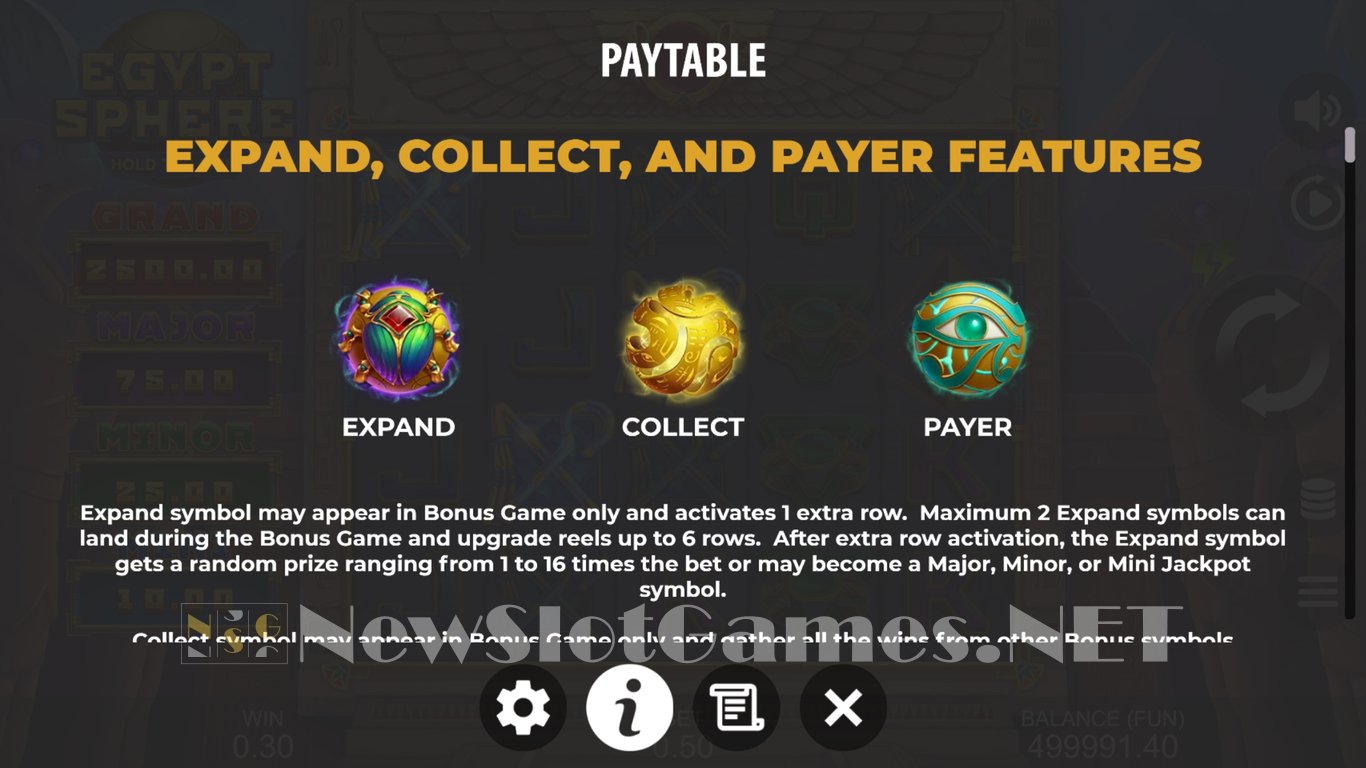 Egypt Sphere Hold The Spin Slot Slot Image in Demo - pic. 6