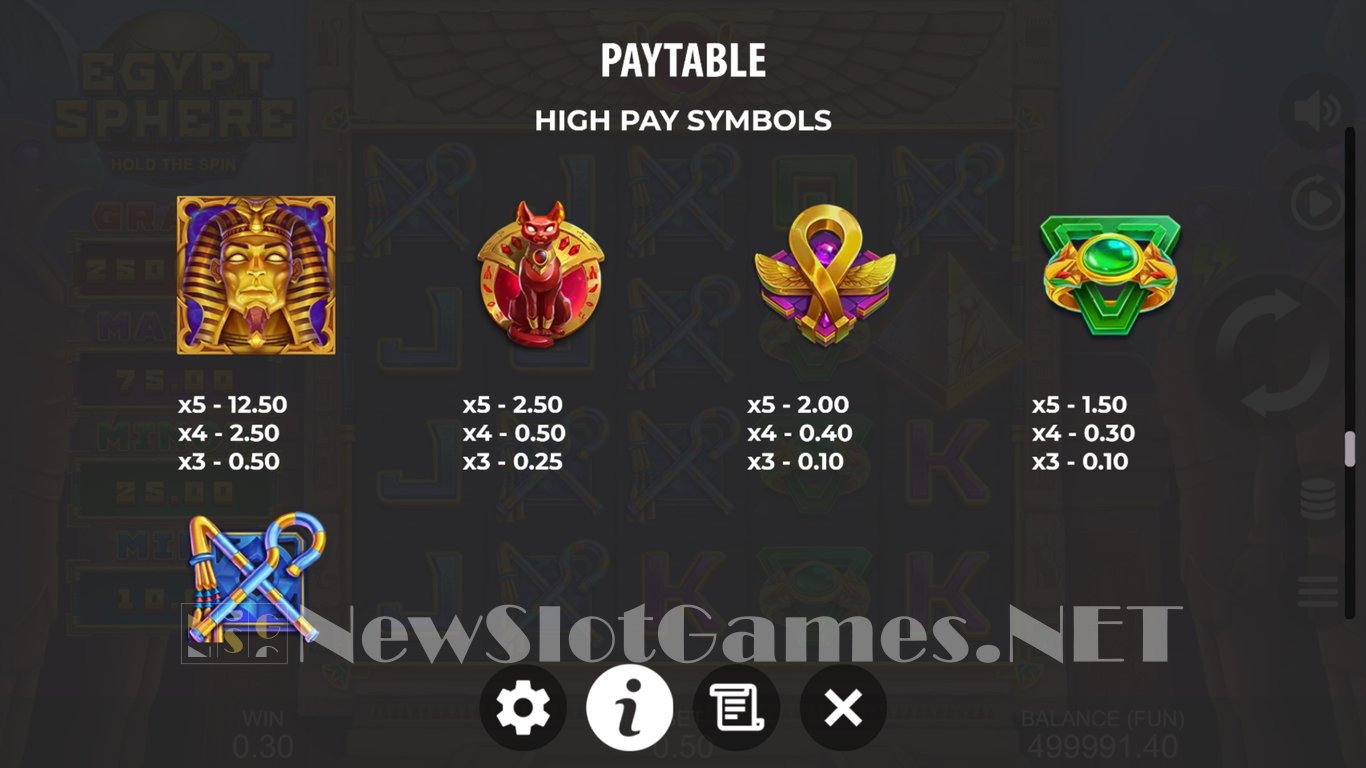 Egypt Sphere Hold The Spin Slot Slot Image in Demo - pic. 8