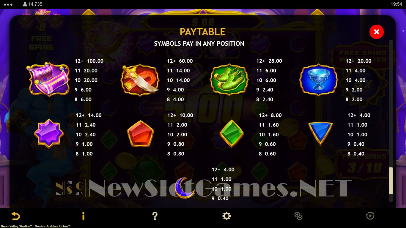 Genies Arabian Riches Slot Slot Image in Demo - pic. 12