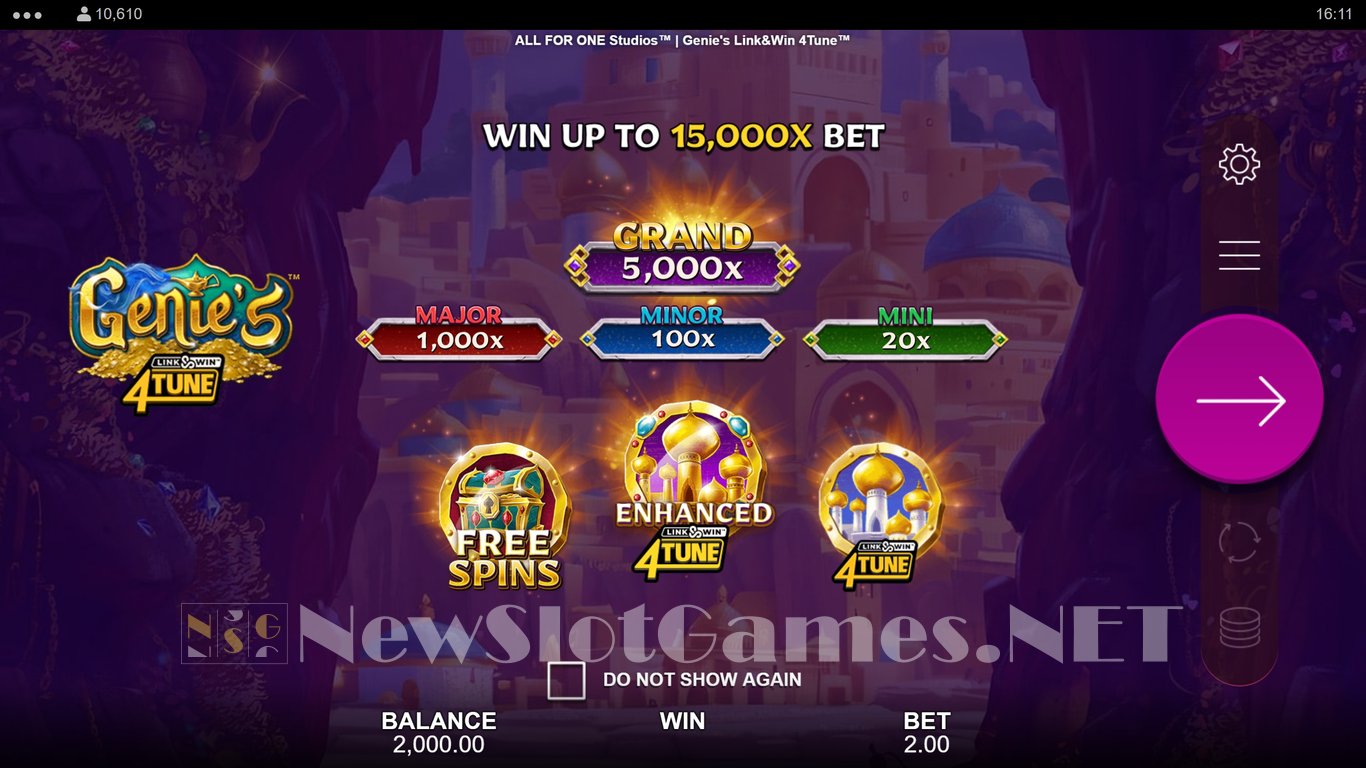 Genies Link & Win 4Tune Slot Demo Image