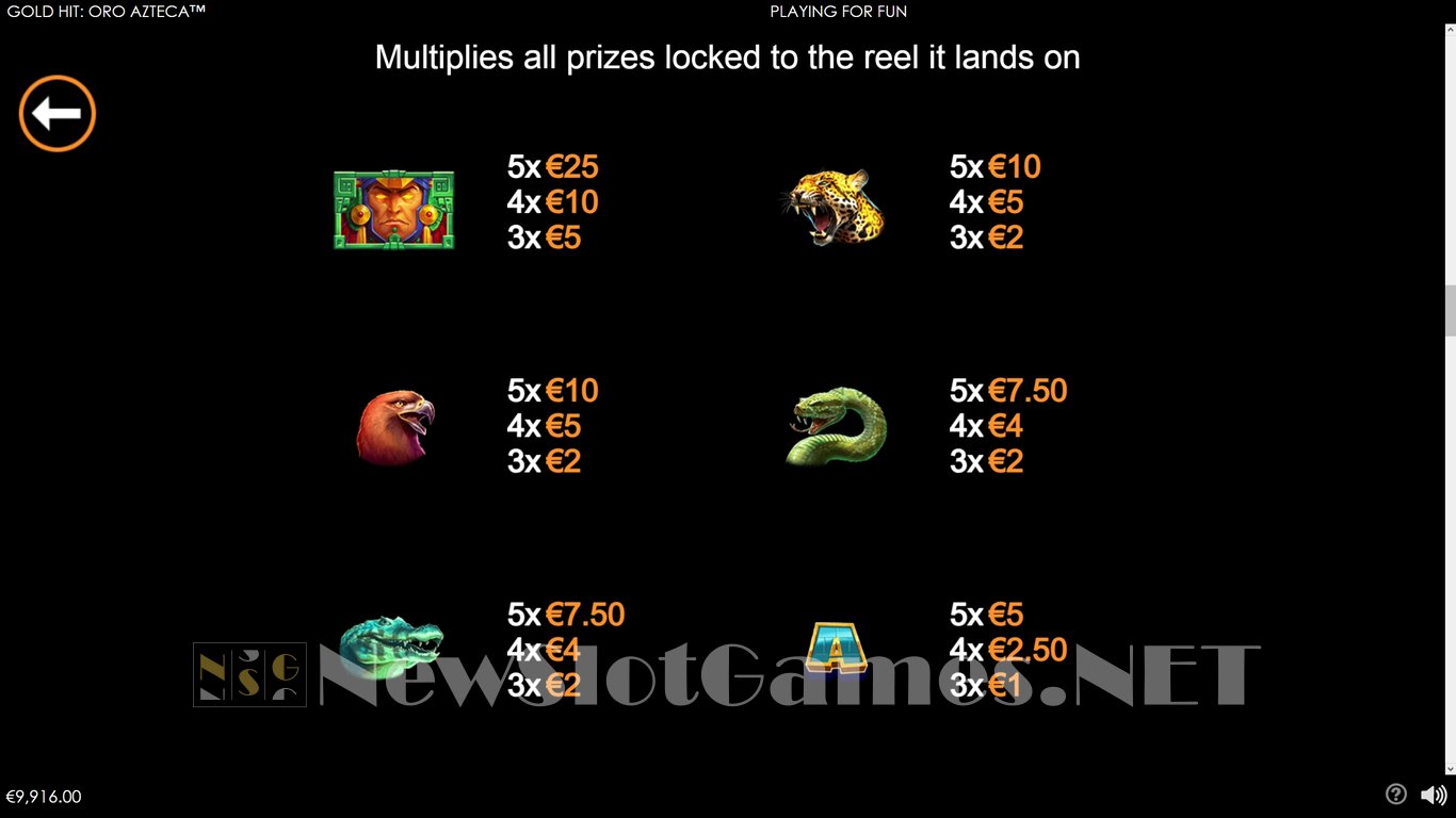 Gold Hit Oro Azteca Slot Slot Image in Demo - pic. 7