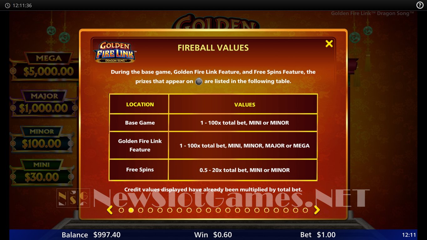 Golden Fire Link Dragon Song Slot Slot Image in Demo - pic. 8