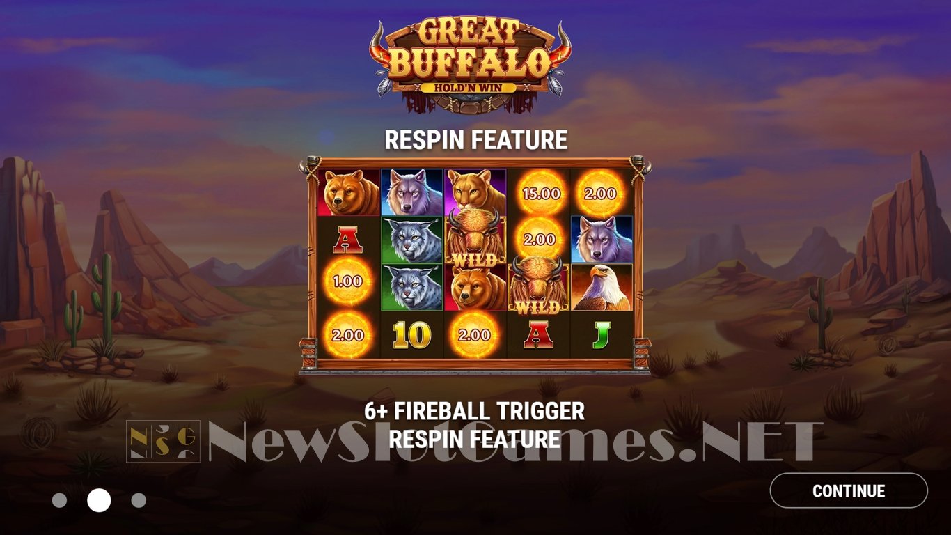 Great Buffalo Holdn Win Slot Demo Image