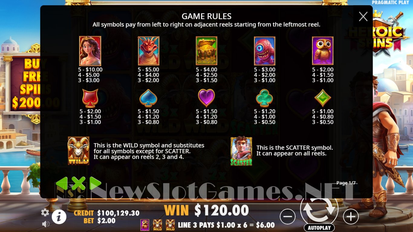 Heroic Spins Slot Slot Image in Demo - pic. 7