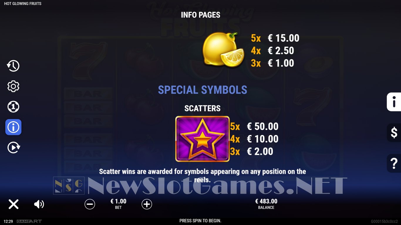 Hot Glowing Fruits Slot Slot Image in Demo - pic. 8