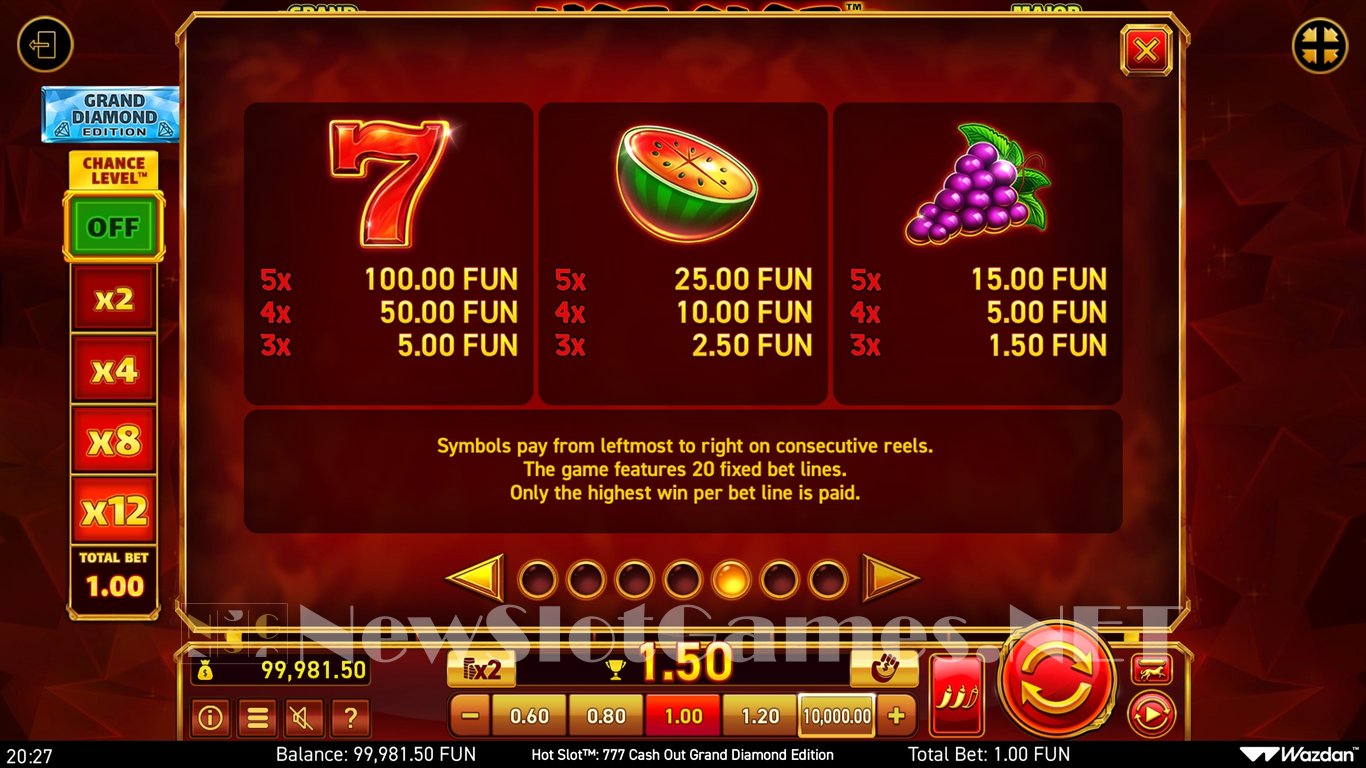 Hot Slot 777 Cash Out Grand Diamond Edition Slot Slot Image in Demo - pic. 10
