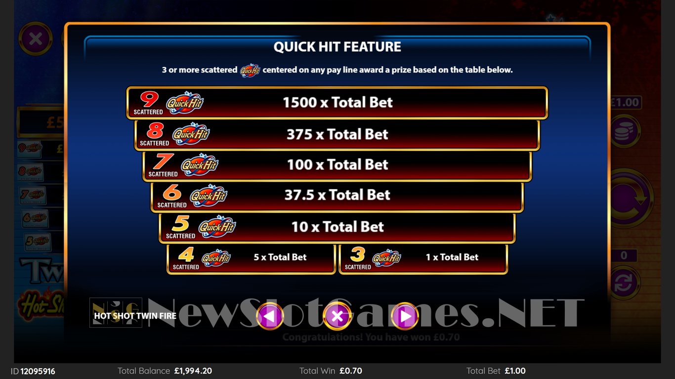 HotShot TwinFire Slot Slot Image in Demo - pic. 6