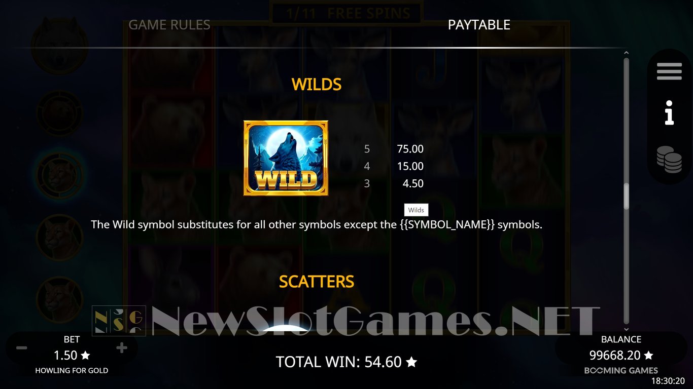 Howling for Gold Slot Slot Image in Demo - pic. 13