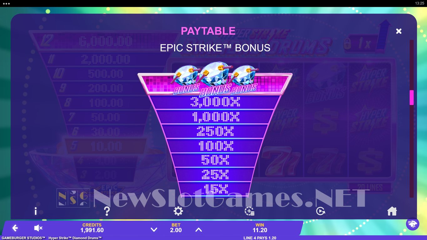 Hyper Strike Diamond Drums Slot Slot Image in Demo - pic. 11