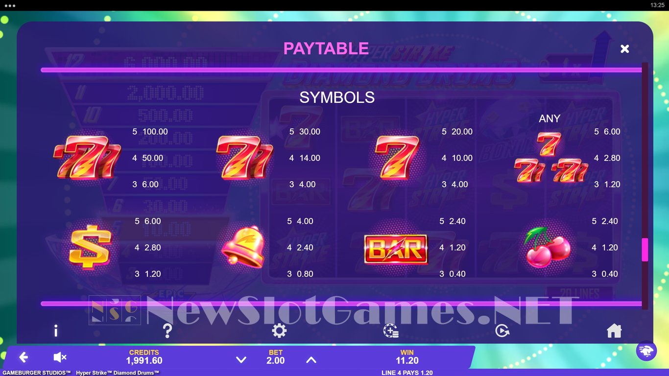 Hyper Strike Diamond Drums Slot Slot Image in Demo - pic. 12