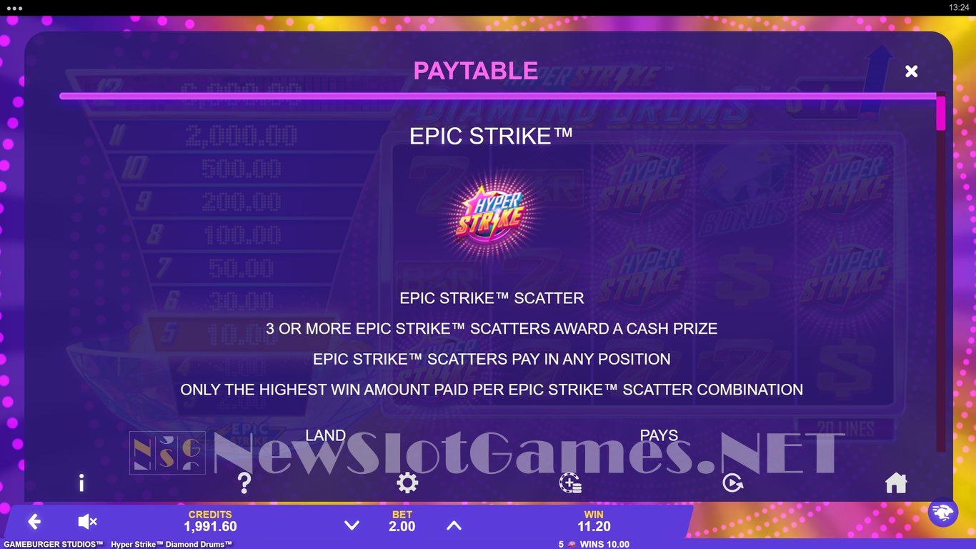 Hyper Strike Diamond Drums Slot Slot Image in Demo - pic. 9