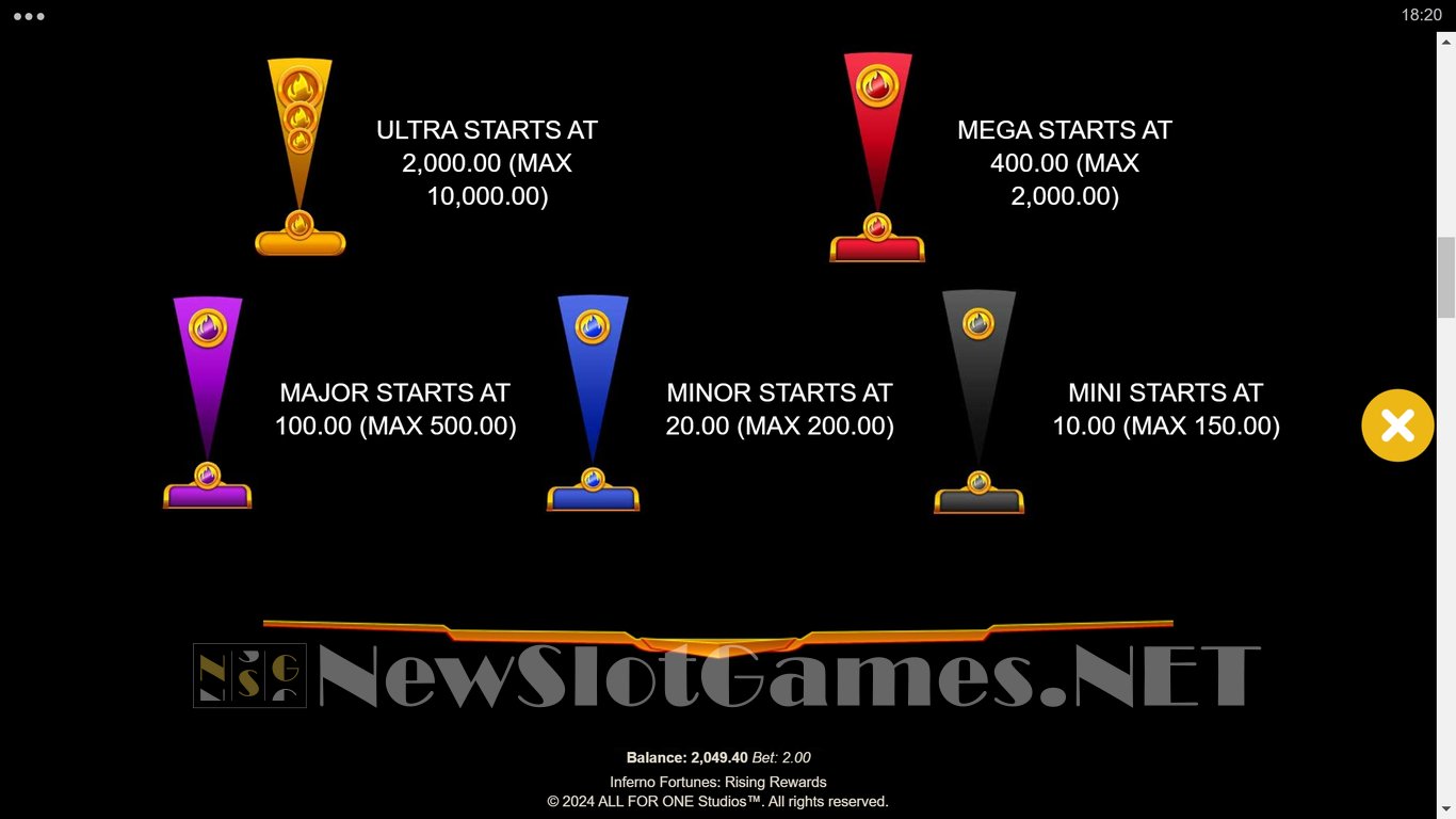 Inferno Fortunes Rising Rewards Slot Slot Image in Demo - pic. 14